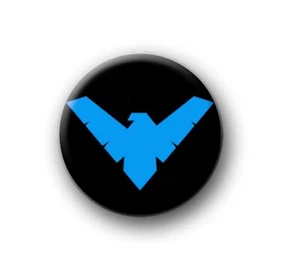 NIGHTWING / 1"" / 25 mm botón de pin / insignia / DC Comics / Batman / Superman / película - Imagen 1 de 2