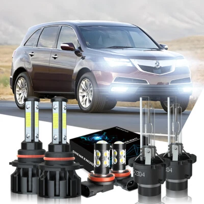 For Acura MDX 2007-2012 2013 HID 6× LED Headlight Bulbs Hi/Lo+Fog Light Kit - Image 1 of 4