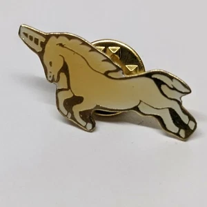 Vintage 1980s Yellow and White Gradient Unicorn 1" Pin - Picture 1 of 4