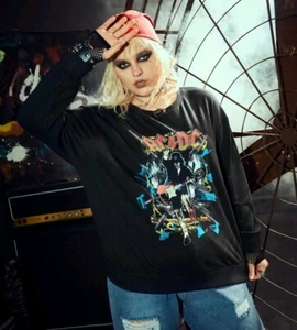 AC/DC Jumper Sweatshirt UK Size 18 Band Shirt Graphic Angus Young Metal Rock Alt - Picture 1 of 2