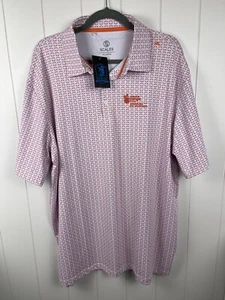 NUEVO CON ETIQUETAS ESCALAS UPF 30 Junior Naranja Cuenco Coral Naranja Estampado Hombre’s Vela Polo Talla XL - Imagen 1 de 11
