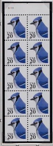 1995 Blue Jay postcard rate 20c Sc 2483a never folded pane plate number S1111 - Picture 1 of 1