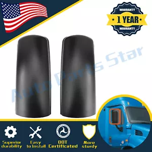 2PCS Black Door Mirror Cover Pair Set For 2008-2017 Freightliner Cascadia - Picture 1 of 7