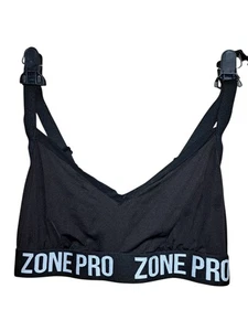 Zone Pro Schwarz Sport BH 3X Übergröße Activewear Logo Band Elastisch Gym Workout - Bild 1 von 6