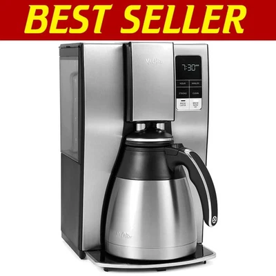Convenient 10-Cup Programmable Drip Coffee Maker with Stainless Steel Design - Image 1 of 4