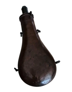 Vtg G & J W Hawksley Sheffield Brass & Copper Civil War Era Black Powder Flask - Picture 1 of 22