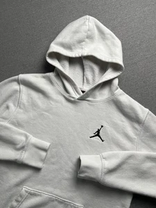 Jordan Hoodie Boys L White Sweatshirt Sweater Air Jump Man Youth Center Logo - Picture 1 of 13