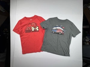 Lot of 2 Under Armour Boys Size 6 Short Sleeve Graphic Baseball Shirts - Picture 1 of 17
