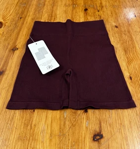 Aura Women short bike Rib burgundy size XXS/XS Active Yoga - Picture 1 of 8