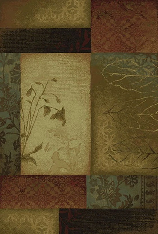 Multi-Color Geometric Squares Boxes Patchwork Runner 040A1 - Aprx 1' 10" x 7' 6" - Image 1 of 1