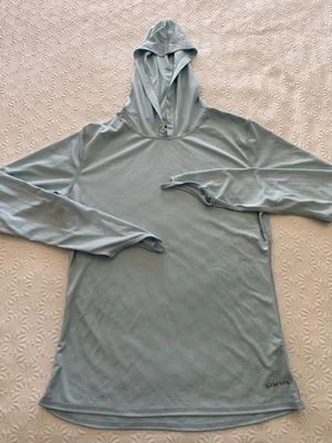 Simms Cor3 Women’s Lightweight Hoodie Large UPF Fly Fishing Outdoor Light Blue - Image 1 of 4