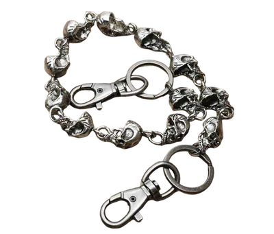 Llaveros vintage de 23" con calavera correa fuerte para motociclista camionero cadena billetera jean pesada Foto 1 de 4