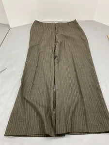Avenue Pants Womens 14 Brown Pinstripe Wide Leg Dress Trousers Polyester Career - Picture 1 of 12