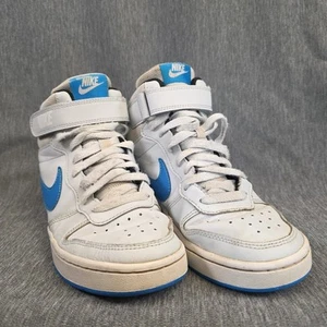 Nike Boys Court Borough Mid 2 CD7782-012 White Basketball Shoes Sneakers Sz 6Y - Picture 1 of 21