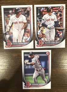 2025 Bowman Boston Red Sox Set Base 3 Carte Ceddanne Rafaela - Foto 1 di 4
