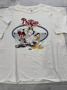 Philadelphia Phillies Shirt Mens XL White MLB Baseball Disney Mickey Mouse Goofy - Picture 1 of 7