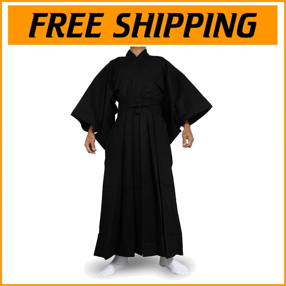 Traditional Loose Fit Japanese Hakama Skirt - Perfect for Halloween Costumes - Image 1 of 4
