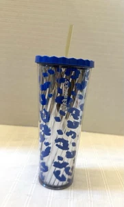 Starbucks LE 2018 Silver Blue Leopard Animal Print Acryl Tumbler Tasse 24 Oz Neu - Bild 1 von 11