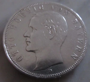 MDS DEUTSCHES REICH KAISERREICH BAYERN FÜNF 5 MARK 1903 D "OTTO", SILBER #A - Bild 1 von 2