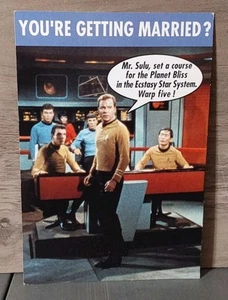 Star Trek Next Generation Shoebox Auguri Hallmark Card 1994 Vintage Matrimonio Kirk - Foto 1 di 3