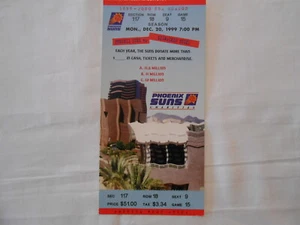 Phoenix Suns VS Milwaukee Bucks Game Ticket 12-20, 1999 FREE shipping - Picture 1 of 2
