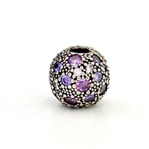 Pandora 925 Sterling Silver Purple Pink CZ Cosmic Star Clip Charm - Picture 1 of 7