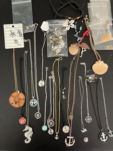 Nautical Beach Sea Life Necklace, Charms, Pendants 50 + Pieces - Picture 1 of 12