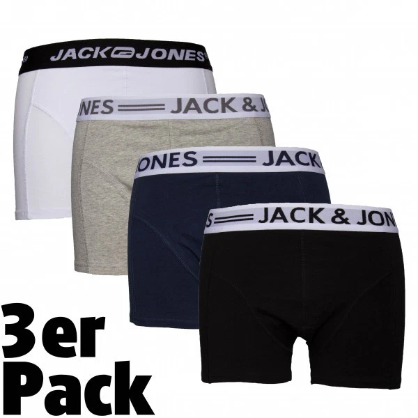 JACK & JONES Guadaña Paquete De 3 Calzoncillos bóxer Ropa Interior S M L XL XXL - Imagen 1 de 1