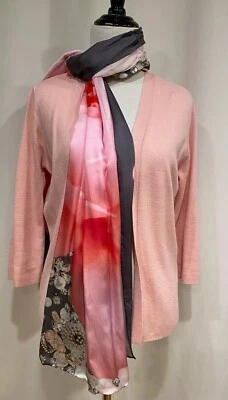 Ted Baker Blenheim Palace Pink Cardigan And Silk Scarf, Ted Size 2 - Image 1 of 4