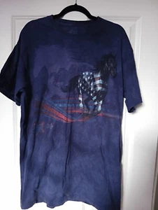 Mountain Shirt Large Horse Patriotic American Flag Tie Dye Animal - Picture 1 of 4