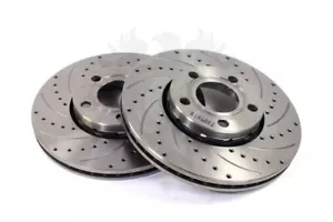Sport Drilled Slotted Audi A4 VW B5 Passat 288mm Front Disc Brake Rotors 92-05 - Foto 1 di 2