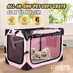 Dog Pet Cat Crate Cage Soft Rabbit Hutch Bird Puppy Bunny Carrier Travel Indoor - Picture 1 of 12