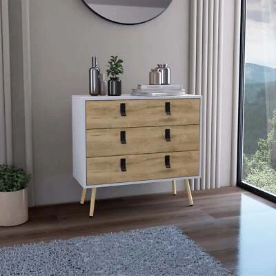 Modern 3-Drawer Dresser with Handles - 29"H - Image 1 of 4