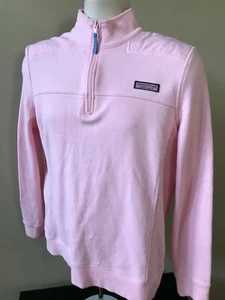 Womens VINEYARD VINES (M) Pink ~ 1/4 Zip Embroidered Patch Pullover  - Picture 1 of 7