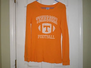 TENNESSEE FOOTBALL WOMEN'S ORANGE LONG SLEEVE WAFFLE T SHIRT SZ MED NICE - Picture 1 of 5