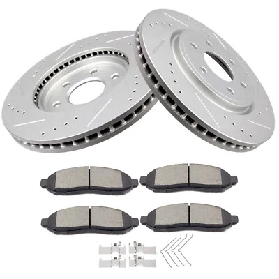 Передние керамические тормозные колодки и роторы для 2005-2012 Nissan Pathfinder 4,0 л 3954 см3 - Изображение 1 из 4