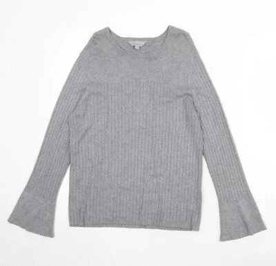 Dorothy Perkins Womens Grey Round Neck Viscose Blend Jumper Size 12 - Image 1 of 4