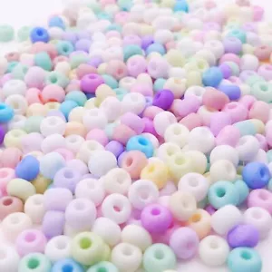 30g 4mm Mixed Pastel Glass Seed Beads Multicoloured 6/0 Jewellery Making Crafts - Picture 1 of 7