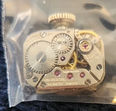 Universal Geneve 01 Watch Movement with dial hands crown Runs - Image 1 of 2
