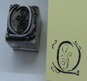 Vintage Letterpress Printing Block Fancy "Q" Initial Monogram Drop Down - Picture 1 of 2