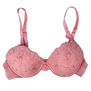 Wonderbra gepolsterter BH rosa 36C Blumen bestickt Bügel Adj Extravaganz 7634 - Bild 1 von 11