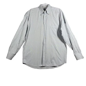 CANALI Dress Shirt Mens Size 16-41 White Blue Plaid Long Sleeve Button Up Italy - Picture 1 of 7