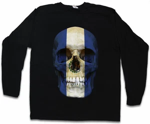 CLASSIC EL SALVADOR SKULL FLAG LONG SLEEVE T-SHIRT Banner - Picture 1 of 1