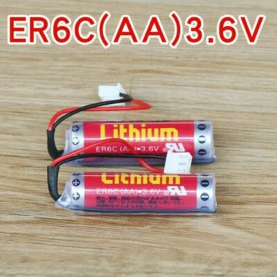 2er ER6C AA 3.6V 1800mAh PLC Batterie mit Stecker für Maxell F2-40BL FX2N/1N