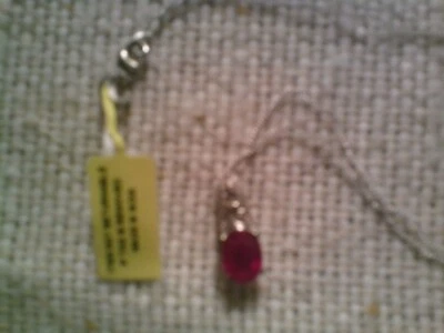 Hermoso Collar Niassa Rubí 9 x 7 mm en Platino sobre Plata 20 pulgadas Foto 1 de 4