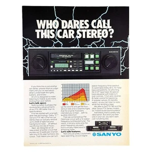 Pubblicità stampa autoradio Sanyo FTX 180 1983 vintage anni 80 8,25x11” Dolby B C cassetta - Foto 1 di 1