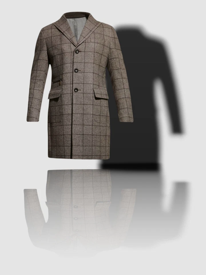 $1895 Neiman Marcus Para hombres Marrón Franela a Cuadros Babero Top Abrigo Chaqueta Talla 50R Foto 1 de 1