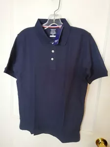 NWT $18 French Toast Navy Polo, Boys 14/16 ( L) Cotton Blend, S/S - Picture 1 of 5