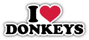 I Love Esel Spruch Auto Autoaufkleber Aufkleber - ''GRÖSSEN'' - Bild 1 von 1