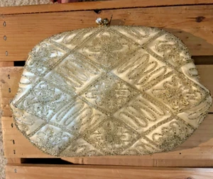 Vintage MCM Art Deco Gold Satin Beaded Clutch John Wind Imports Bag By Debbie - Picture 1 of 15